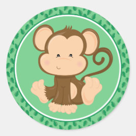 Monkey | Baby Safari Dieren Classic Ronde Sticker