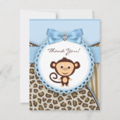 Monkey Baby shower Bedankt kaarten (Voorkant)