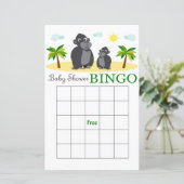 Monkey baby shower bingo card (Staand voorkant)