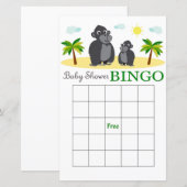 Monkey baby shower bingo card (Voorkant / Achterkant)