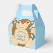 Monkey Baby shower Blue Bedankdoosjes (Achterkant)