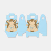 Monkey Baby shower Blue Bedankdoosjes (Uitgevouwen)