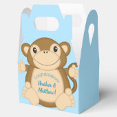 Monkey Baby shower Blue Bedankdoosjes (Geopend)