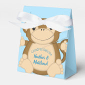 Monkey Baby shower Blue Bedankdoosjes (Voorkant Zijde)