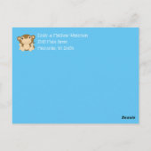 Monkey Baby shower Blue Briefkaart (Achterkant)