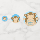 Monkey Baby shower Blue Confetti (Voorkanten)