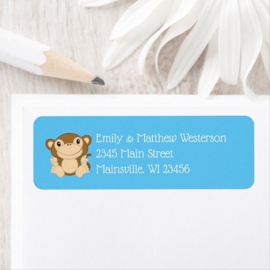 Monkey Baby shower Blue Etiket (Insitu)