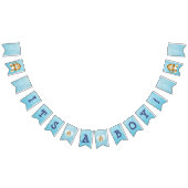 Monkey Baby shower Blue Flag Banner (Alle)