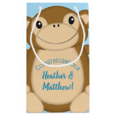 Monkey Baby shower Blue Klein Cadeauzakje (Achterkant)