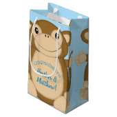 Monkey Baby shower Blue Klein Cadeauzakje (Achterkant Gekanteld)
