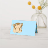 Monkey Baby shower Blue Plaatskaartje (Voorkant)