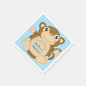 Monkey Baby shower Blue Servet (Hoek)