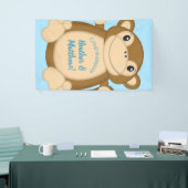 Monkey Baby shower Blue Spandoek (Beurs)