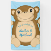 Monkey Baby shower Blue Spandoek (Verticaal)