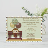 MONKEY Baby shower call Mod Pod Pop Wieg MPP Kaart (Staand voorkant)