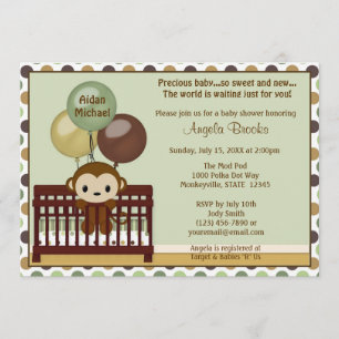 MONKEY Baby shower call Mod Pod Pop Wieg MPP Kaart