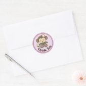 Monkey Baby shower Dank u labels / zegels CJ-O #04 (Envelop)
