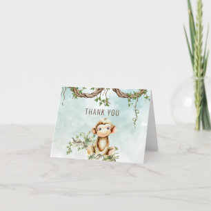 Monkey Baby shower Dank u Opmerking Kaarten