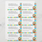 Monkey Baby shower Diaper Raffle (Voorkant / Achterkant)