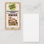 Monkey Baby shower DIAPER RAFFLE TICKETS Nali NJM Informatiekaartje (Voorkant / Achterkant)