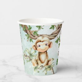 Monkey Baby shower gepersonaliseerde papieren beke Bekers