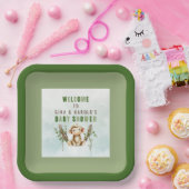 Monkey Baby shower gepersonaliseerde papieren Bord (Feest)