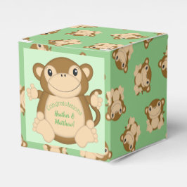 Monkey Baby shower Green Bedankdoosjes