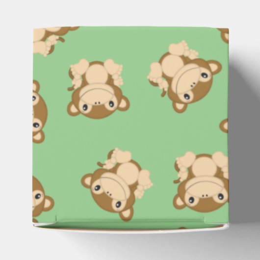 Monkey Baby shower Green Bedankdoosjes (Bovenkant)