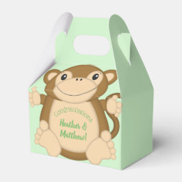 Monkey Baby shower Green Bedankdoosjes