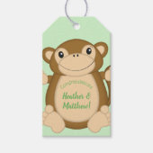 Monkey Baby shower Green Cadeaulabel (Voorkant)