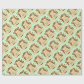 Monkey Baby shower Green Cadeaupapier (Vlak)