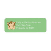 Monkey Baby shower Green Etiket (Voorkant)