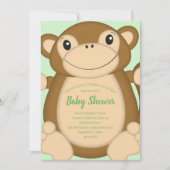 Monkey Baby shower Green Kaart (Voorkant)