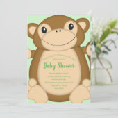 Monkey Baby shower Green Kaart (Staand voorkant)