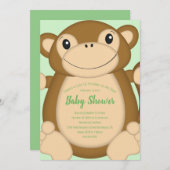Monkey Baby shower Green Kaart (Voorkant / Achterkant)