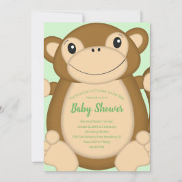 Monkey Baby shower Green Kaart