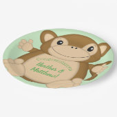 Monkey Baby shower Green Papieren Bordje (Gekanteld)