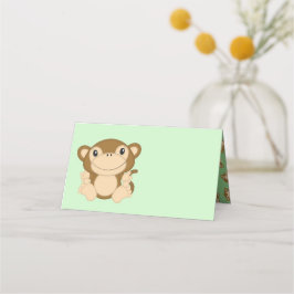 Monkey Baby shower Green Plaatskaartje