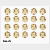 Monkey Baby shower Green Ronde Sticker (Vel)
