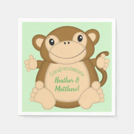 Monkey Baby shower Green Servet