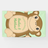 Monkey Baby shower Green Spandoek (Horizontaal)