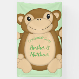 Monkey Baby shower Green Spandoek