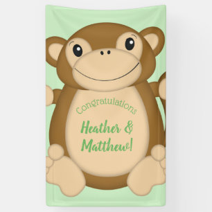 Monkey Baby shower Green Spandoek