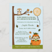 MONKEY Baby shower Invitation Herfst Pumpkin BOY Kaart (Voorkant / Achterkant)