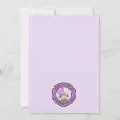 Monkey Baby shower Invitation Lavender CJL Kaart (Achterkant)