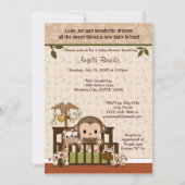 MONKEY Baby shower Invitation Nali Oerwoud NJM Kaart (Voorkant)