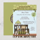 Monkey Baby shower Invitation oerwoud safari CA-B Kaart (Voorkant / Achterkant)