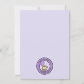 Monkey Baby shower Invitation Paars Kaart (Achterkant)