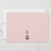 Monkey Baby shower Invitation PINK Kaart (Achterkant)