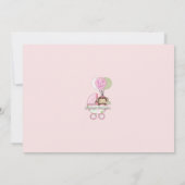 Monkey Baby shower Invitation roze green polka dot Kaart (Achterkant)
